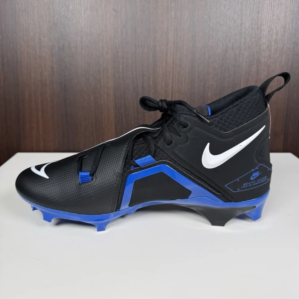 Nike Alpha Menace Pro 3 Football Cleats Black Blue CT6649-007 Men Size 11